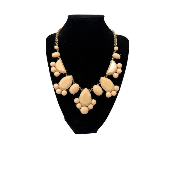 Kate Spade 20" Day Tripper Bib Statement Necklace Adjustable Blush w/ Gold Tone - Picture 1 of 7